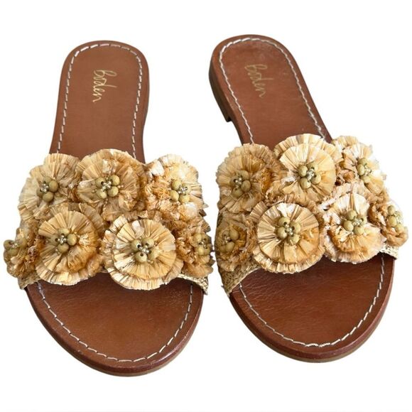 Boden Elspeth 3D Raffia Metallic Open Toe Slide Sandals. 37. - Picture 2 of 11